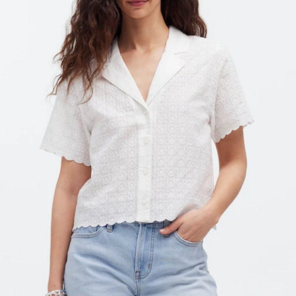 Madewell Embroidered Semi-Sheer Resort Shirt Size XS